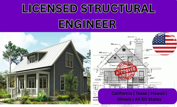 do licensed structural engineering pe stamp for california hawaii illinois texas