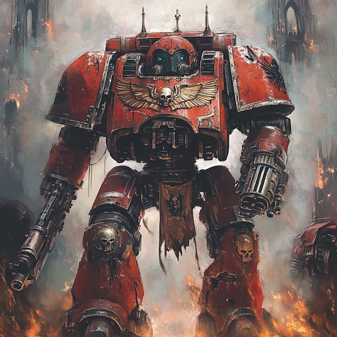 create a warhammer, gore, metal maniac illustrations