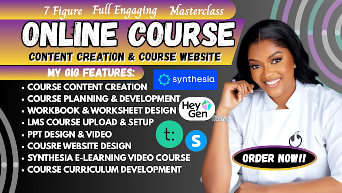 create online course content, elearning video course curriculum design, ppt