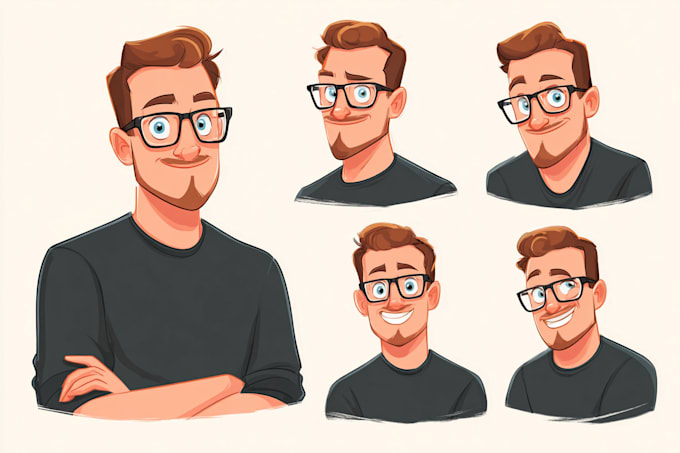 draw cartoon character in vector format for branding and merch