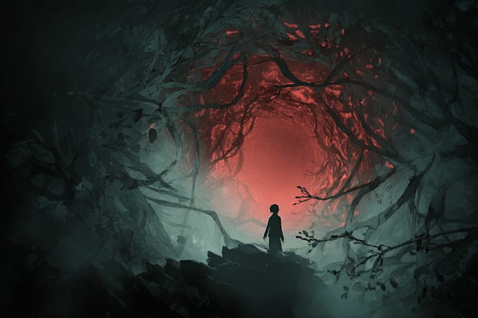 create a dark, horror, underground art illustration