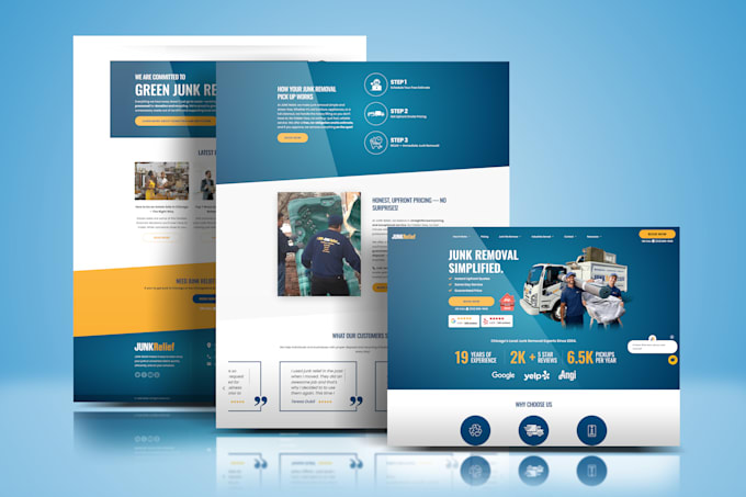 designe for handyman, junk removal, and cleaning services website
