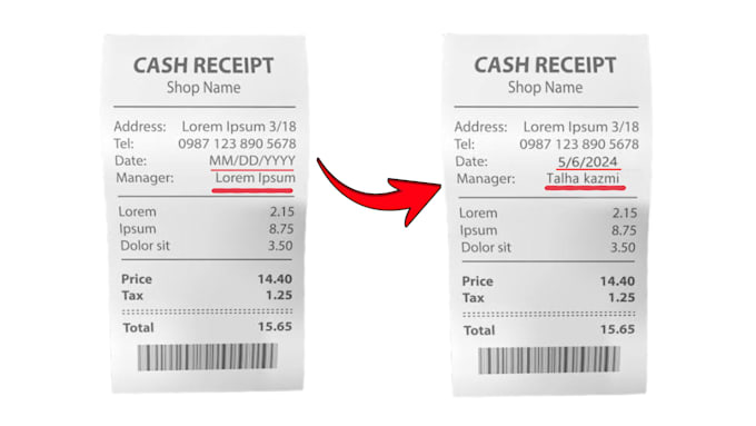 edit, change or update text in documents or forms