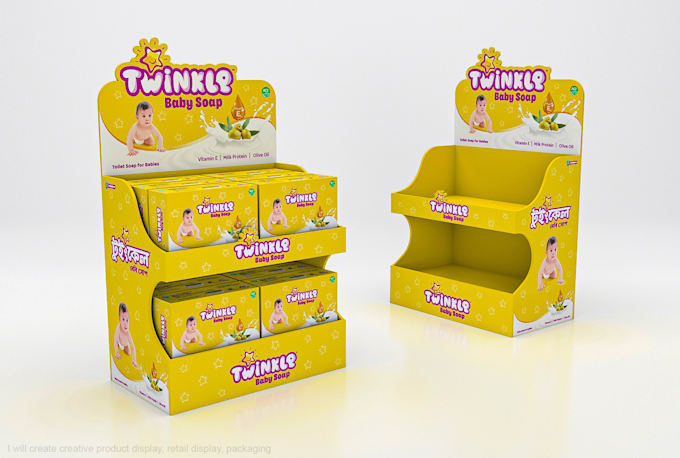 create creative product display, retail display, packaging