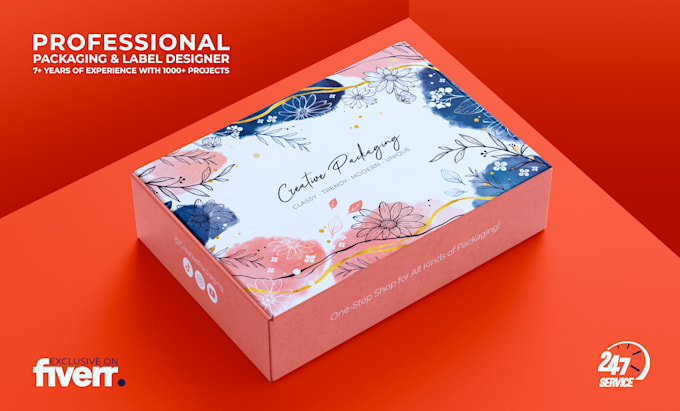 do product packaging box design, label design and mailer box design