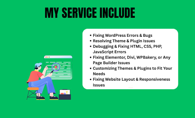 fix wordpress issue error bug redesign wordpress website elementor fix developer