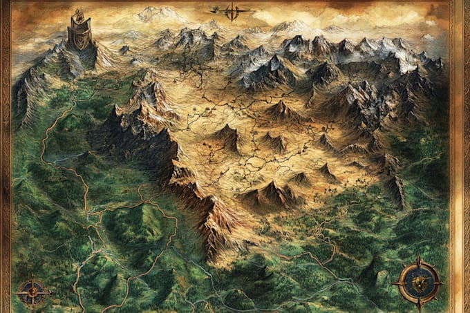 create city, event, tourist, and fantasy map illustration