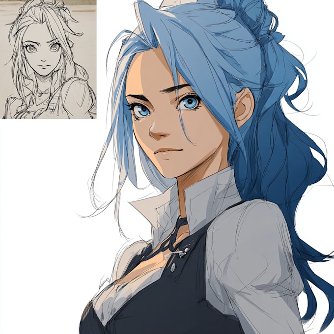 draw anime and game style characters art