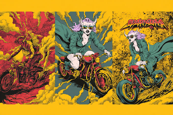 create unique vintage illustration retro comic art for merchandise