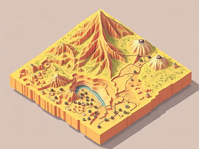 draw a unique vector or isometric map