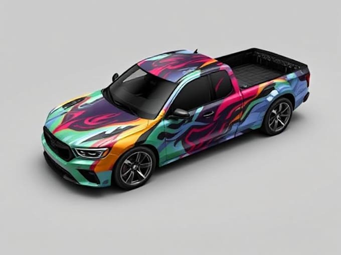design a custom vehicle wrap, cars, pickups, trailers, etc