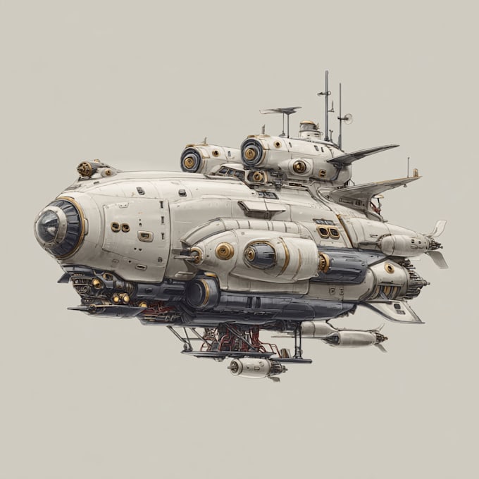 create spaceship concept art for you