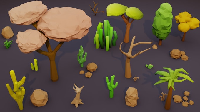 create a low poly model, asset, animation for your idea