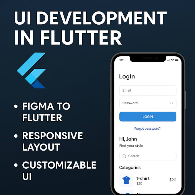 develop clean and beautiful flutter mobile app screens