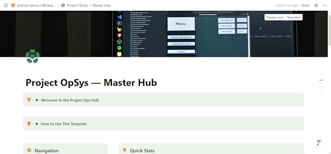 customize notion dashboard and workspace setup for business