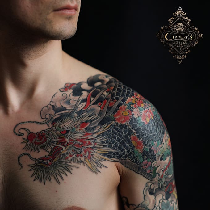 draw an oriental japanese tattoo