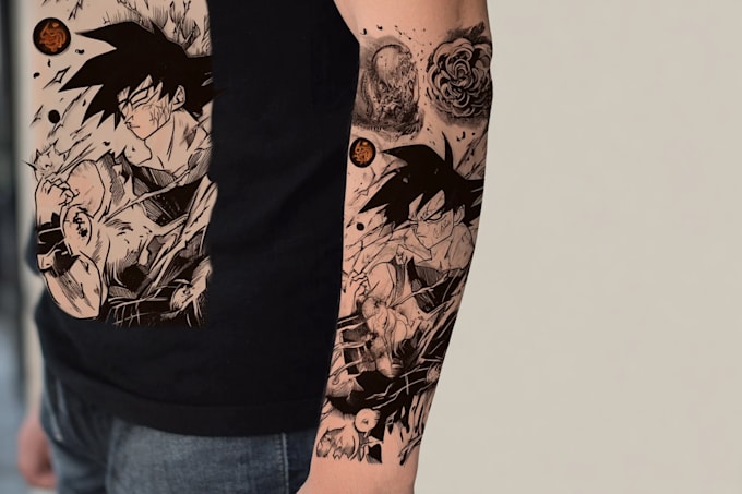 make custom anime manga tattoo design