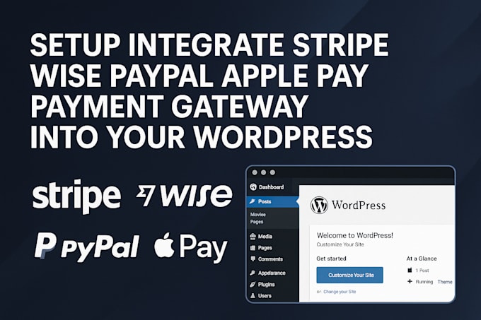 setup integrate stripe wise paypal apple pay payment gateway into your wordpress