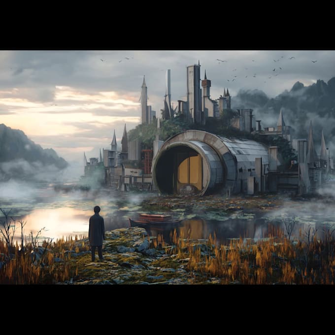 illustrate environments, landscapes, board game, concept art