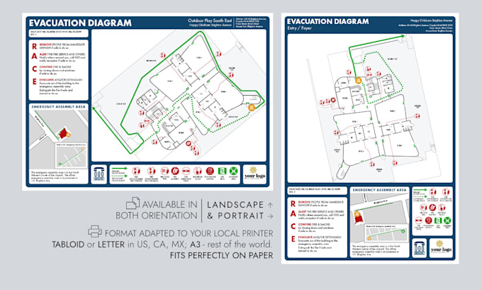 make clean and intuitive evacuation diagrams