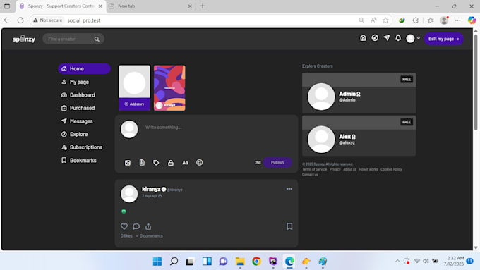 develop onlyfans clone website