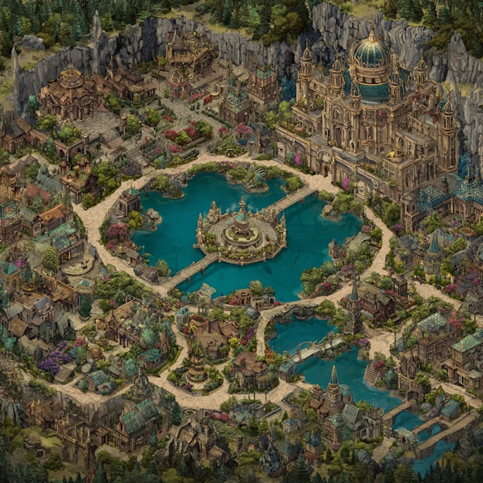 Create your fantasy city map by Sramsear | Fiverr