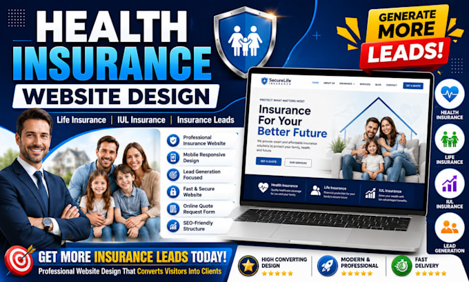 design health insurance website life insurance website insurance agency website