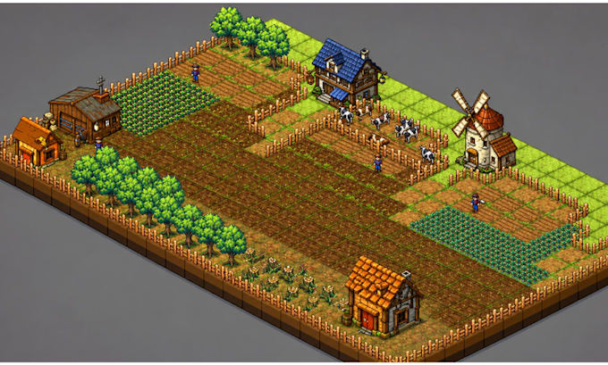 isometric pixel art game asset props background tileset environment 2d sprite