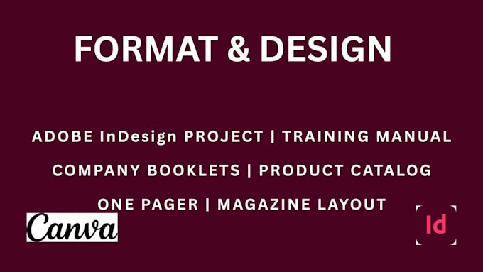 adobe indesign project, company catalog booklet, training guide manual one pager