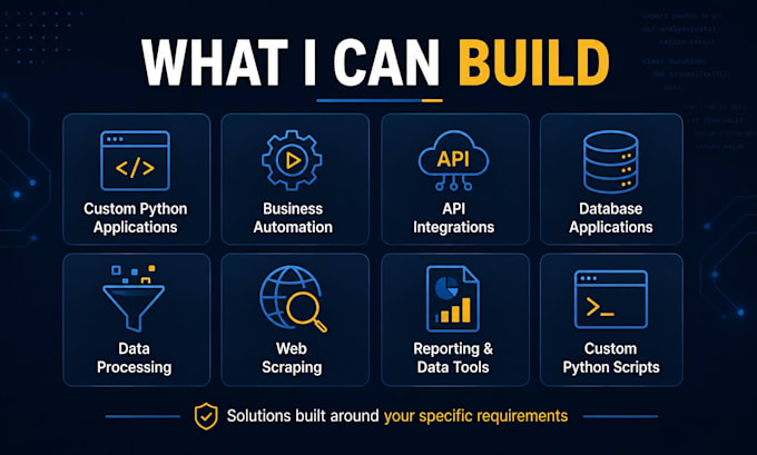 develop a custom python application, automation, or software solution