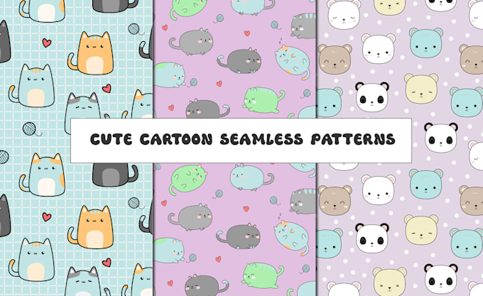 design unique cartoon seamless pattern for surfaces