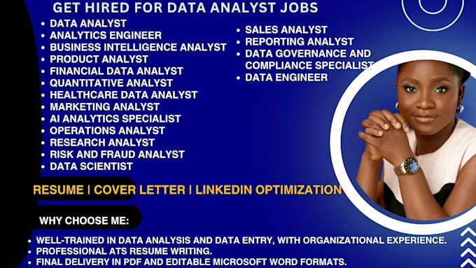 write ats resume for data analyst, data scientist and business analyst