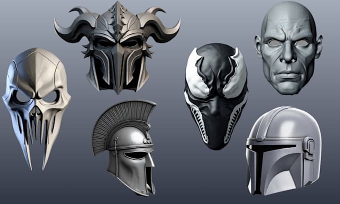 custom 3d mask, cosplay, helmet, 3d model, mask, 3d helmet for 3d printing