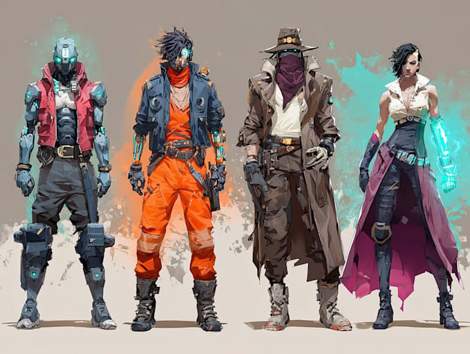 draw cyberpunk character art