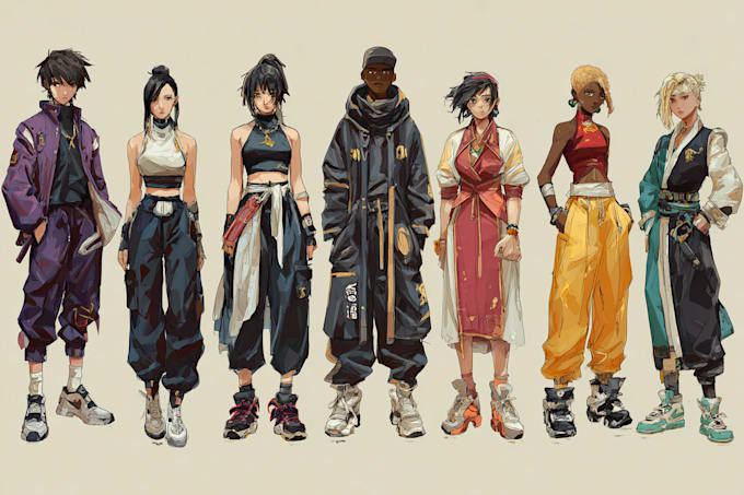 draw anime and game style characters art
