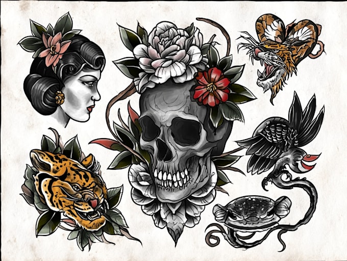 do traditional or old school tattoo designs for you