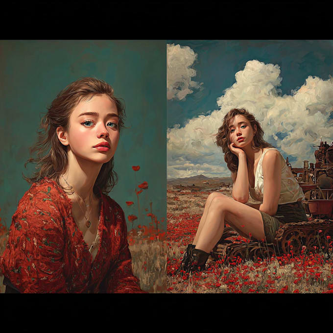 draw a digital oil painting portrait from your photo