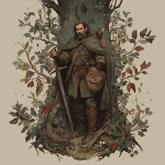 do a dnd character art and dnd concept art