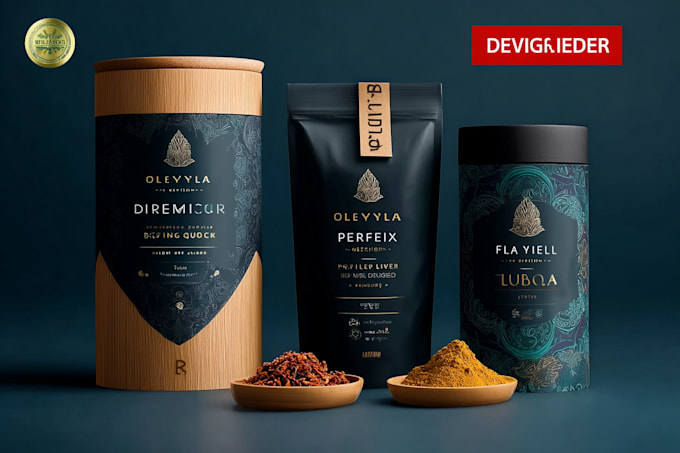 do product label, box package, pouch bag design for brand