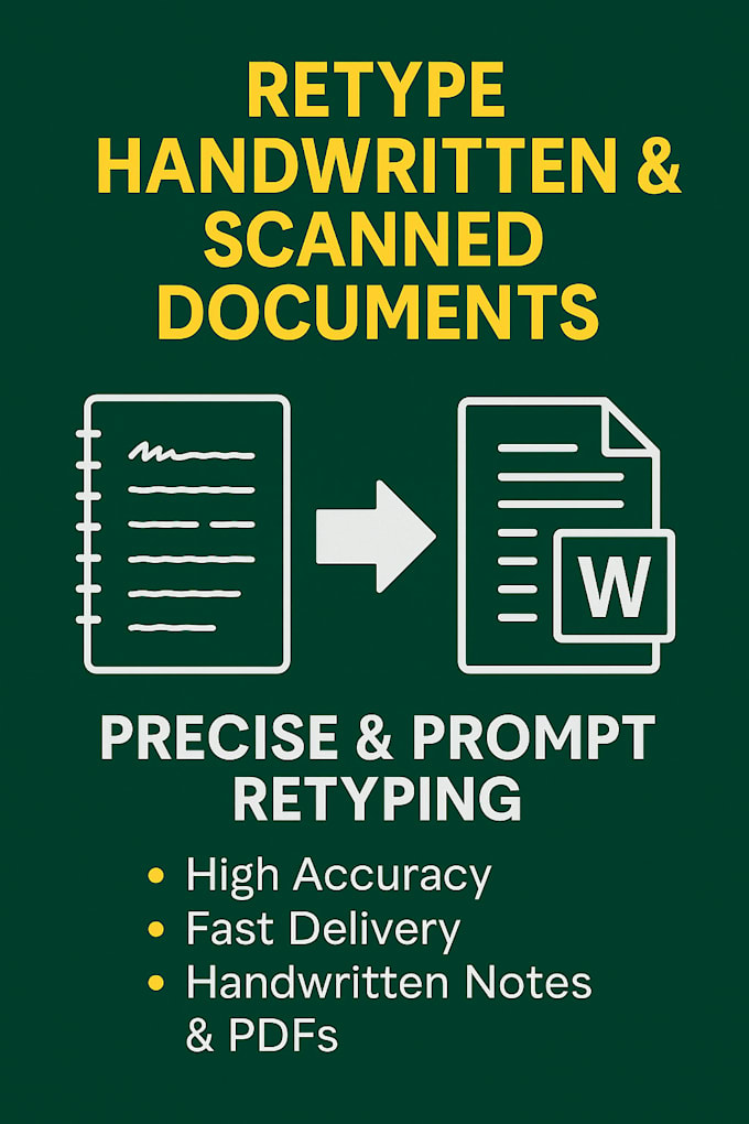 retype scanned or handwritten documents into editable text