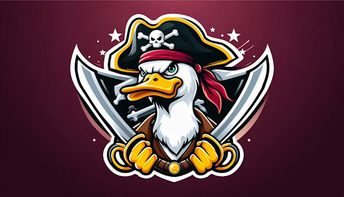 design duck pirates t shirt logo with unique identity