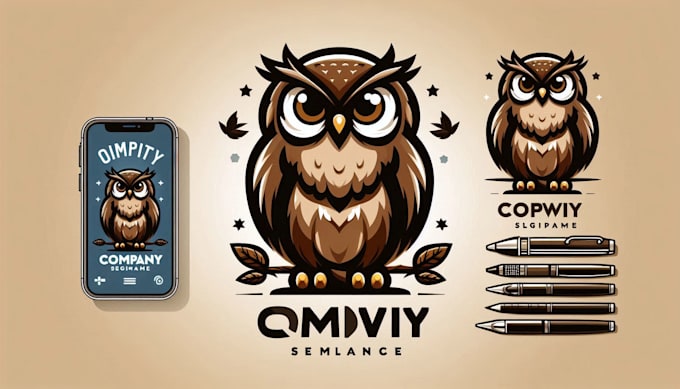 make a brown owl mascot logo for you with new concept