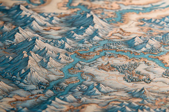 Design fantasy map illustration isometric map by Caydenrdano | Fiverr