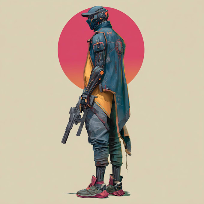 paint sci fi or cyberpunk digital art illustration