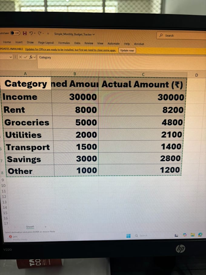 create a simple and user friendly monthly budget or expense tracker in excel