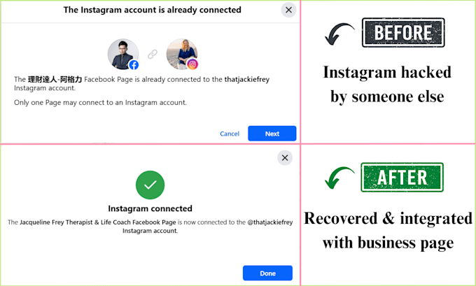 connect instagram with the facebook page