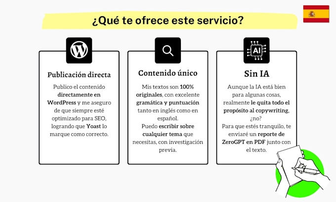 be your spanish SEO copywriter for your wordpress blog or website