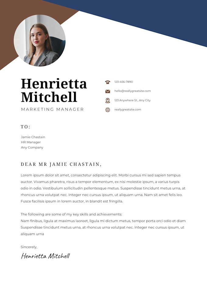 write a professional and personalized cover letter