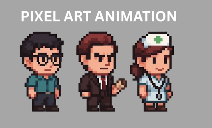 Create pixel art animation sprite pixel illustration character design ...