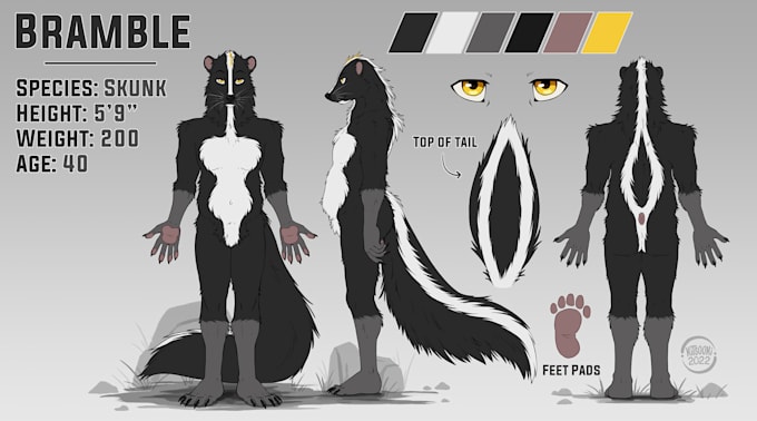 Draw furry character reference sheet, furry anthro nsfw oc ref sheet ...